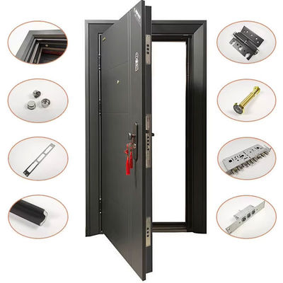Modern Simple Design Steel Entrance Door for House Factory Anti-theft Swing Open Style Outdoor Application Interior Position