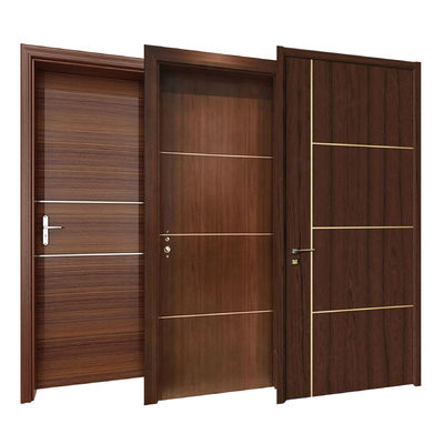 Prehung WPC Shaker Door Exterior Flush Front Entrance Bedroom Other Interior Single Slab Wood Doors Design With Smart Lock