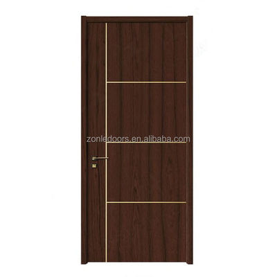 Prehung WPC Shaker Door Exterior Flush Front Entrance Bedroom Other Interior Single Slab Wood Doors Design With Smart Lock