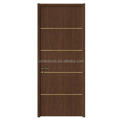 Prehung WPC Shaker Door Exterior Flush Front Entrance Bedroom Other Interior Single Slab Wood Doors Design With Smart Lock