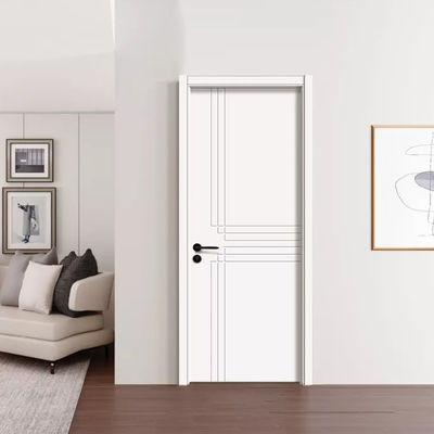 Solid Teak Wood MDF Laminated Panel Veneer Melamine Door Others Front Room Wooden Interior Doors House Design With Smart Lock