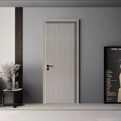 Solid Teak Wood MDF Laminated Panel Veneer Melamine Door Others Front Room Wooden Interior Doors House Design With Smart Lock