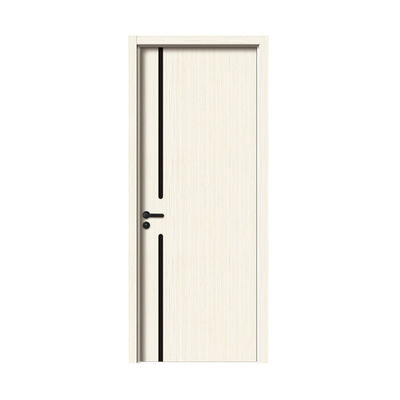 China China Factory High Quality Luxury Interior Wooden Teak Wood Door Designs Plywood  Wooden Door PVC Plastic Interior Doors for House Room With Smart Lock with Smart Lock