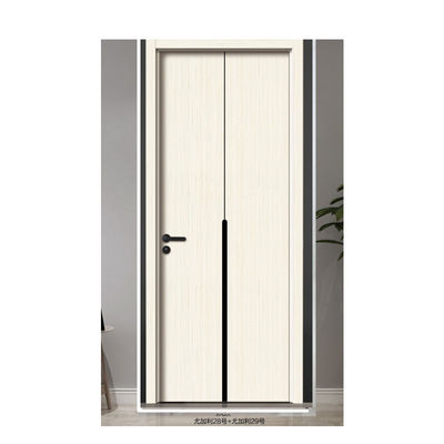 China China Factory High Quality Luxury Interior Wooden Teak Wood Door Designs Plywood  Wooden Door PVC Plastic Interior Doors for House Room With Smart Lock with Smart Lock