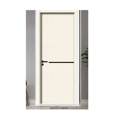 China China Factory High Quality Luxury Interior Wooden Teak Wood Door Designs Plywood  Wooden Door PVC Plastic Interior Doors for House Room With Smart Lock with Smart Lock