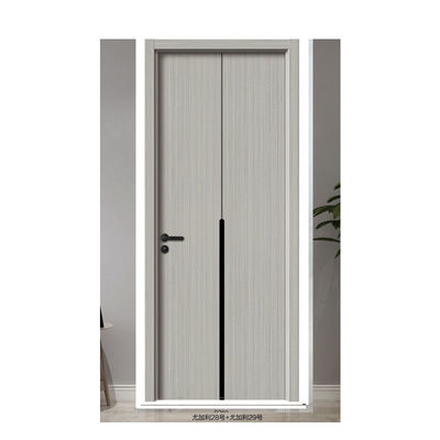China China Factory High Quality Luxury Interior Wooden Teak Wood Door Designs Plywood  Wooden Door PVC Plastic Interior Doors for House Room With Smart Lock with Smart Lock