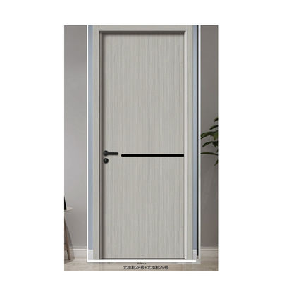 China China Factory High Quality Luxury Interior Wooden Teak Wood Door Designs Plywood  Wooden Door PVC Plastic Interior Doors for House Room With Smart Lock with Smart Lock