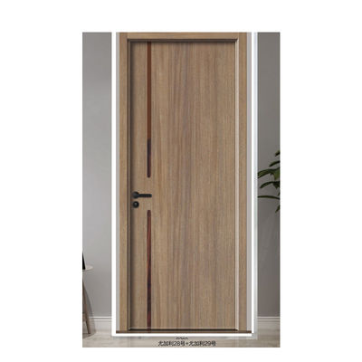 China Wooden Bedroom Doors Design Prehung Melamine Mdf House Hotel Room Interior Wood Doors with Frames With Smart Lock