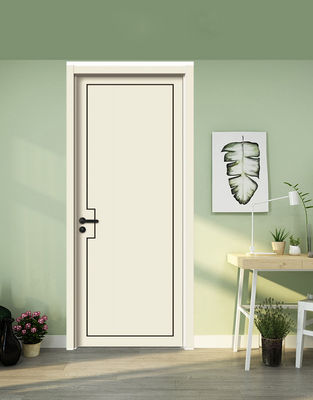 China Wooden Bedroom Doors Design Prehung Melamine Mdf House Hotel Room Interior Wood Doors with Frames With Smart Lock