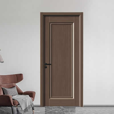 China Manufacture Wholesale Simple Design Mahogany Wood Entry Interior Wooden Door for House Room with Smart Lock