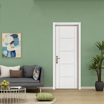 Interior Design Picture Soundproof White Wpc Solid Door Sheet Board Raw Material Frame Branded  for Bathroom with Smart Lock