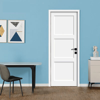 Interior Design Picture Soundproof White Wpc Solid Door Sheet Board Raw Material Frame Branded  for Bathroom with Smart Lock