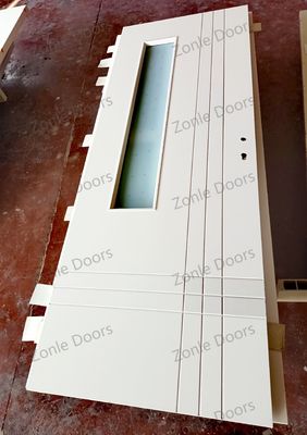 China Other Style Simple Waterproof Interior Solid Wooden Door Melamine Entrance Bathroom Wood WPC Doors with Glass With Smart Lock