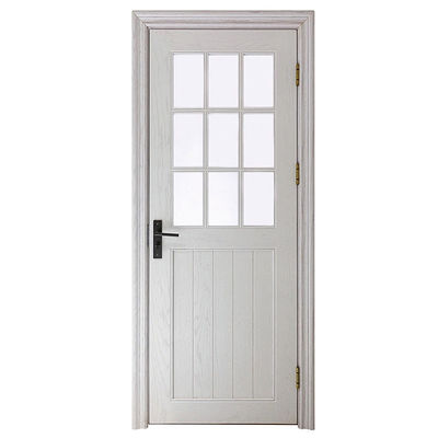 Sliding Doors Custom Cheap Reasonable Price Wpc Door with Glass Hollow Door Panel Waterproof for Bathroom with Smart Lock