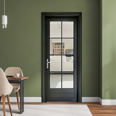 Sliding Doors Custom Cheap Reasonable Price Wpc Door with Glass Hollow Door Panel Waterproof for Bathroom with Smart Lock