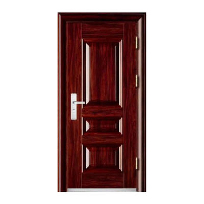 2024 Factory Price 48 Inch Wood Grain Security Door Metal Exterior Steel Main Door Design Residential with Smart Lock