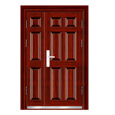 House Villa Exterior Metallic Security Front Entry Doors Design Modern Stainless Steel Metal Main Entrance Pivot with Smart Lock