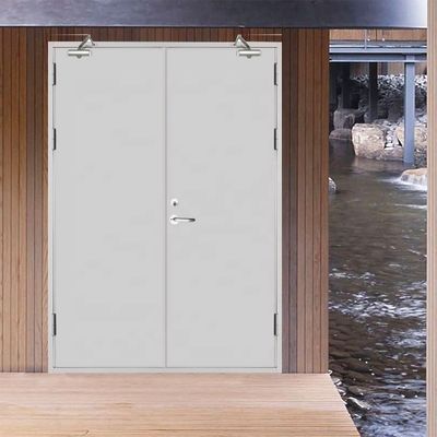 China China Fire Door Frameless Power Coating One Set Fire Rated Metal Door 36 84 With 10 Door Closer Hinge With UL Listed With Smart Lock