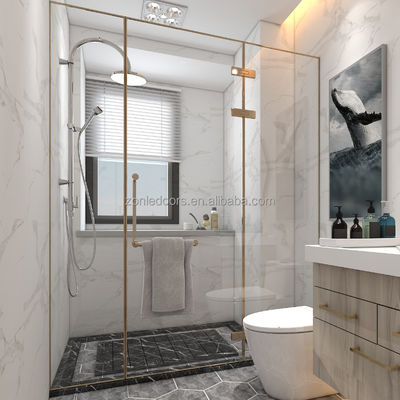 2025 Sensor Indoor Bathroom Doors Other Frameless Tempered Enclosure Glass Shower Door for Home with Smart Lock