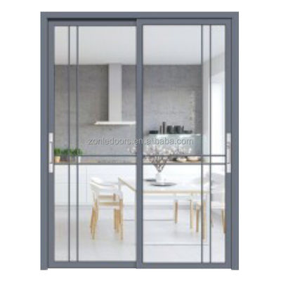 High Quality Black Aluminum Framed Bathroom Sliding Glass Shower Door