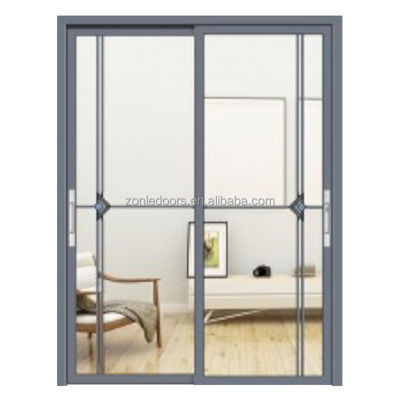 High Quality Black Aluminum Framed Bathroom Sliding Glass Shower Door