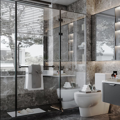 Sensor Bathroom Black Frame 3 Panels Sliding Shower Doors for Small Size at WC