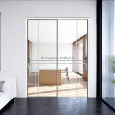 2024 High Quality Aluminum Alloy Swing Door Slide Roller Interior Aluminium Glass Doors Hing for Room Kitchen Sliding Door