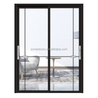 Luxury Hotel Hidden Sliding Shower Room Door Black Aluminum Profile Frame Factory Price