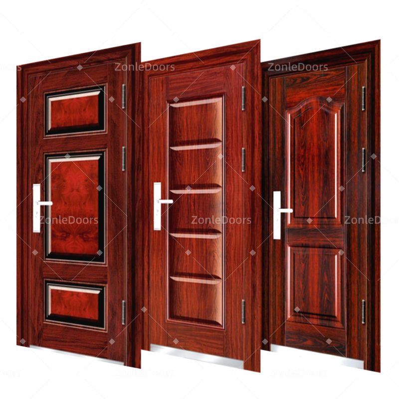 Turkish Style Armored Steel Metal Door Single Design Anti-theft Exterior Front Entrance Security Doors for House With Smart Lock