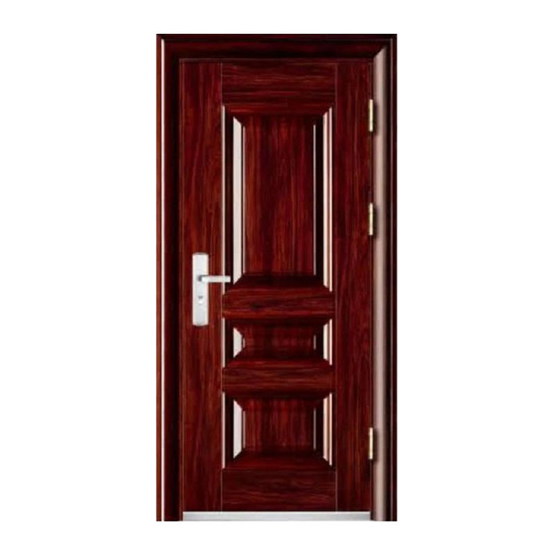 2024 Factory Price 48 Inch Wood Grain Security Door Metal Exterior Steel Main Door Design Residential with Smart Lock
